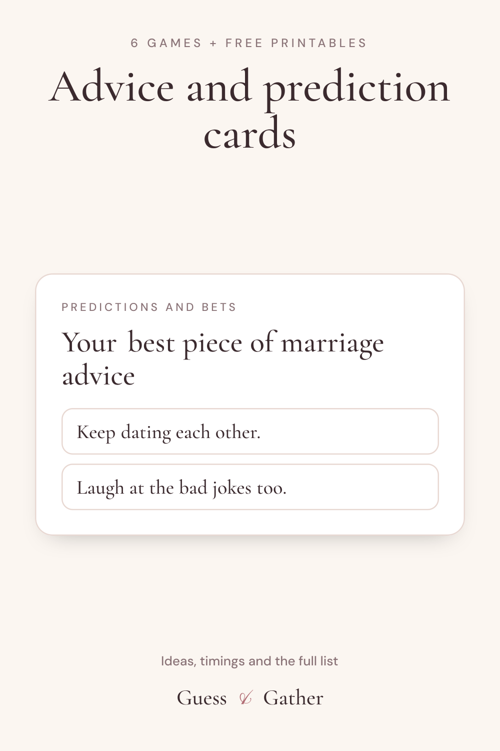 Pinterest pin: Advice cards, predictions and wishes for baby