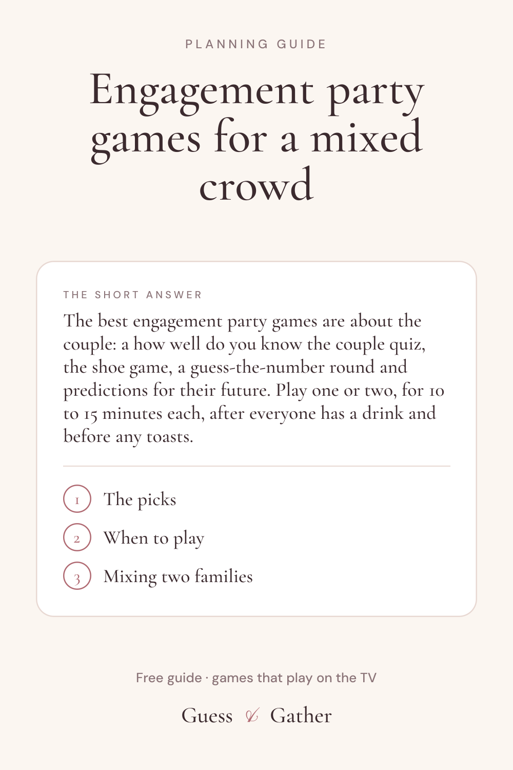 Pinterest pin: Engagement party games for couples and their guests