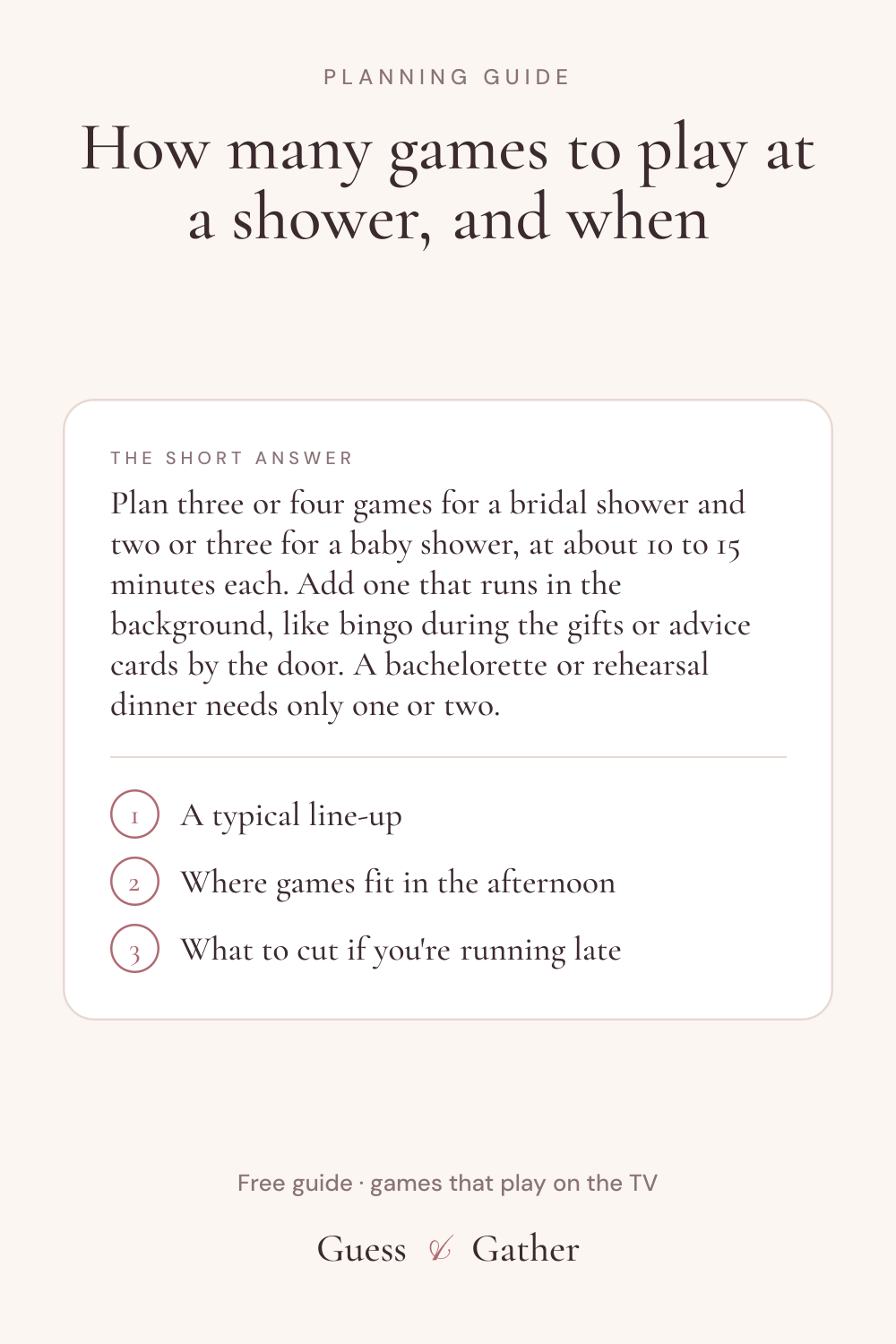 Pinterest pin: How many games to play at a bridal or baby shower