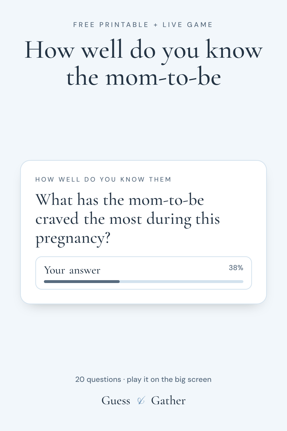 Pinterest pin: How well do you know the mom-to-be: free printable