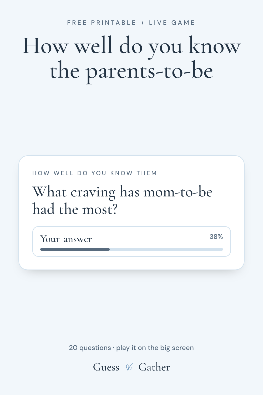 Pinterest pin: How well do you know the parents-to-be: free printable