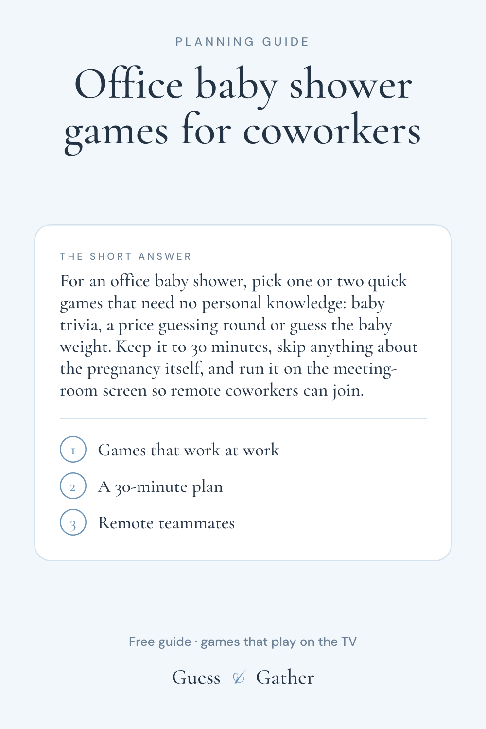 Pinterest pin: Office baby shower games: quick, work-friendly ideas