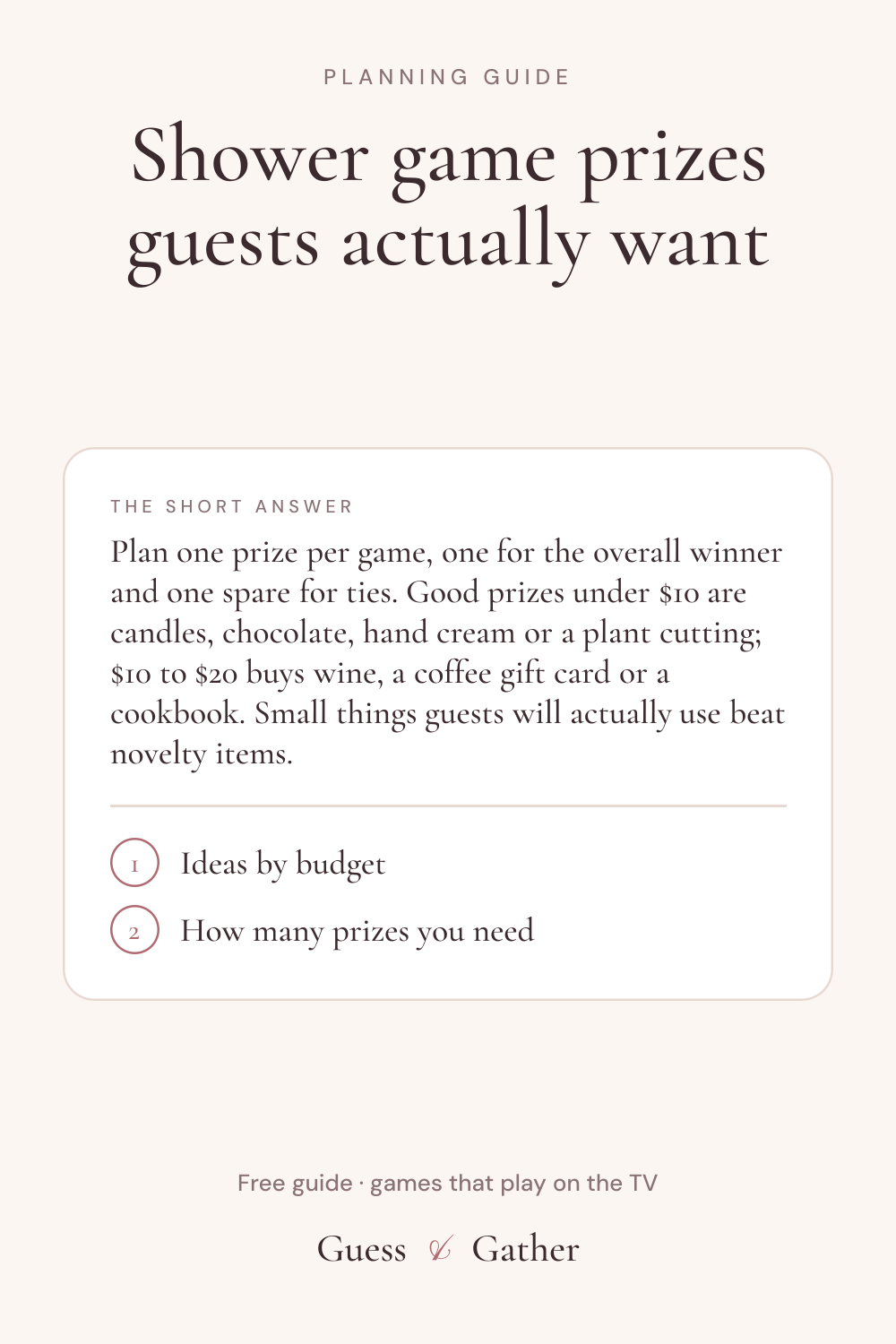 Pinterest pin: Shower game prizes guests actually want
