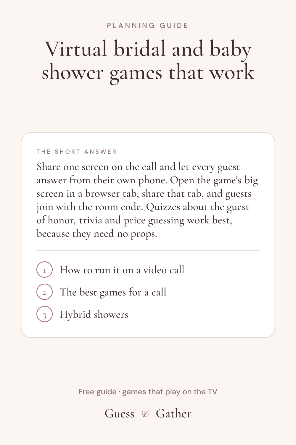 Pinterest pin: Virtual shower games for Zoom, Meet and hybrid showers